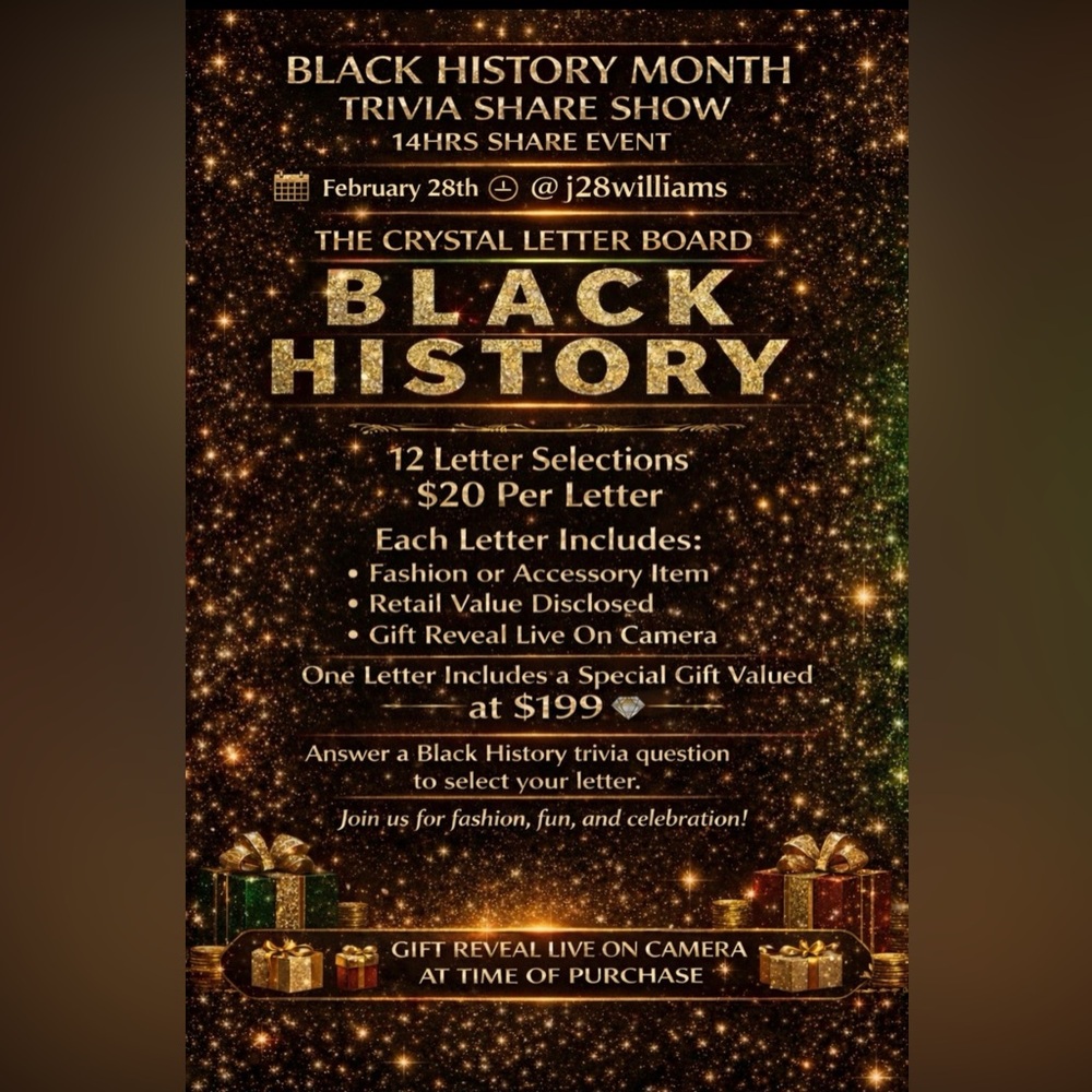 The Crystal Letter Board - Black History Edition 12 letters one 1️⃣ hold Gift